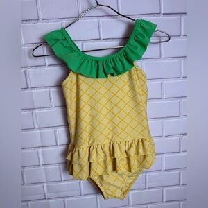 Gymboree Yellow Swimsuit with Green Accents/girls size 8